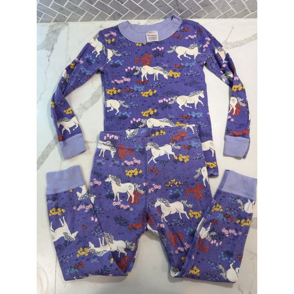 Hanna Andersson Unicorn Pajamas Set Sz 4 Organic Cotton Matching Fantasy